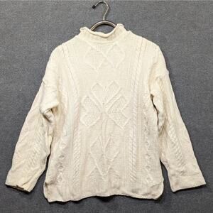 Aran Crafts Cream Turtleneck Sweater